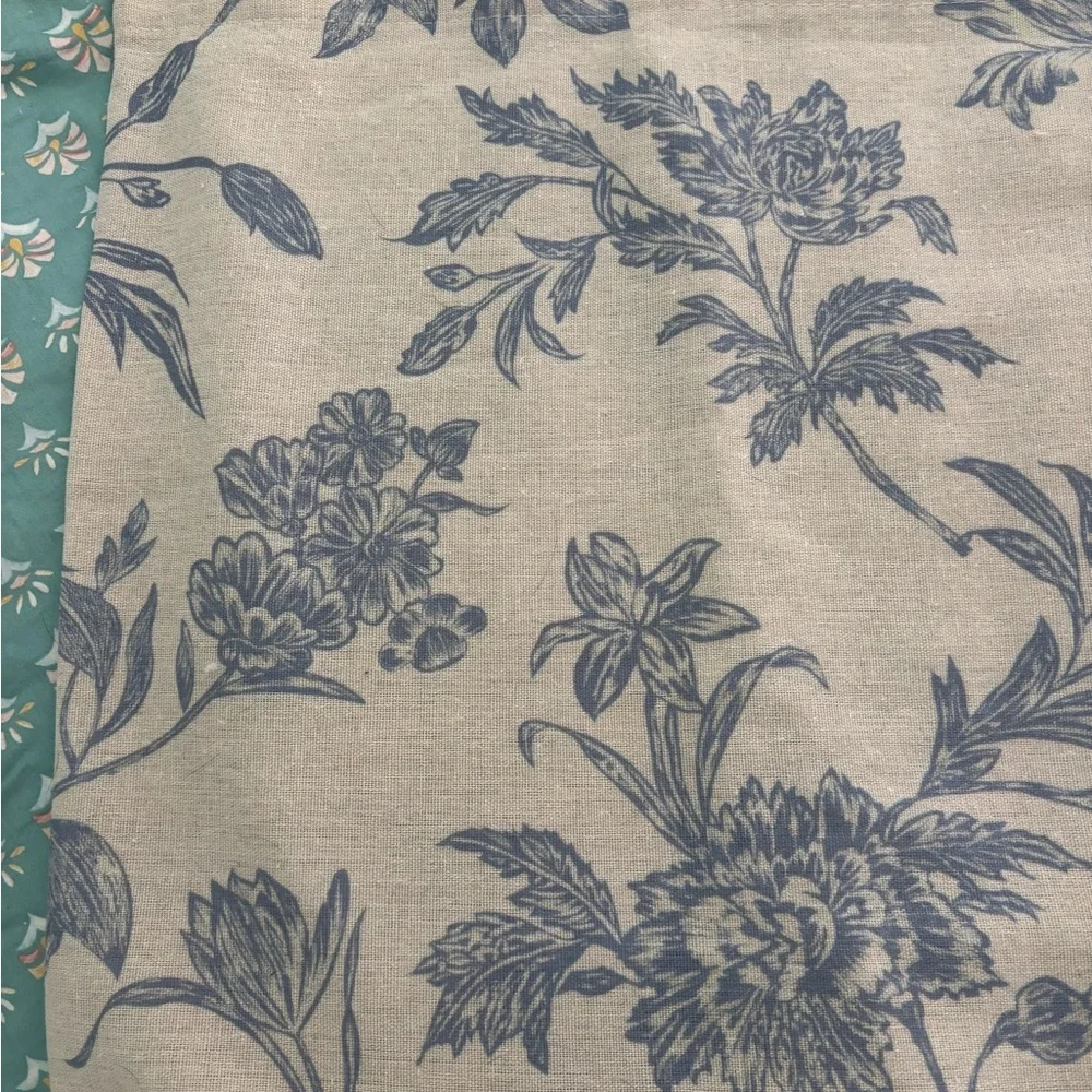 Floral Patterned fabric shower curtain